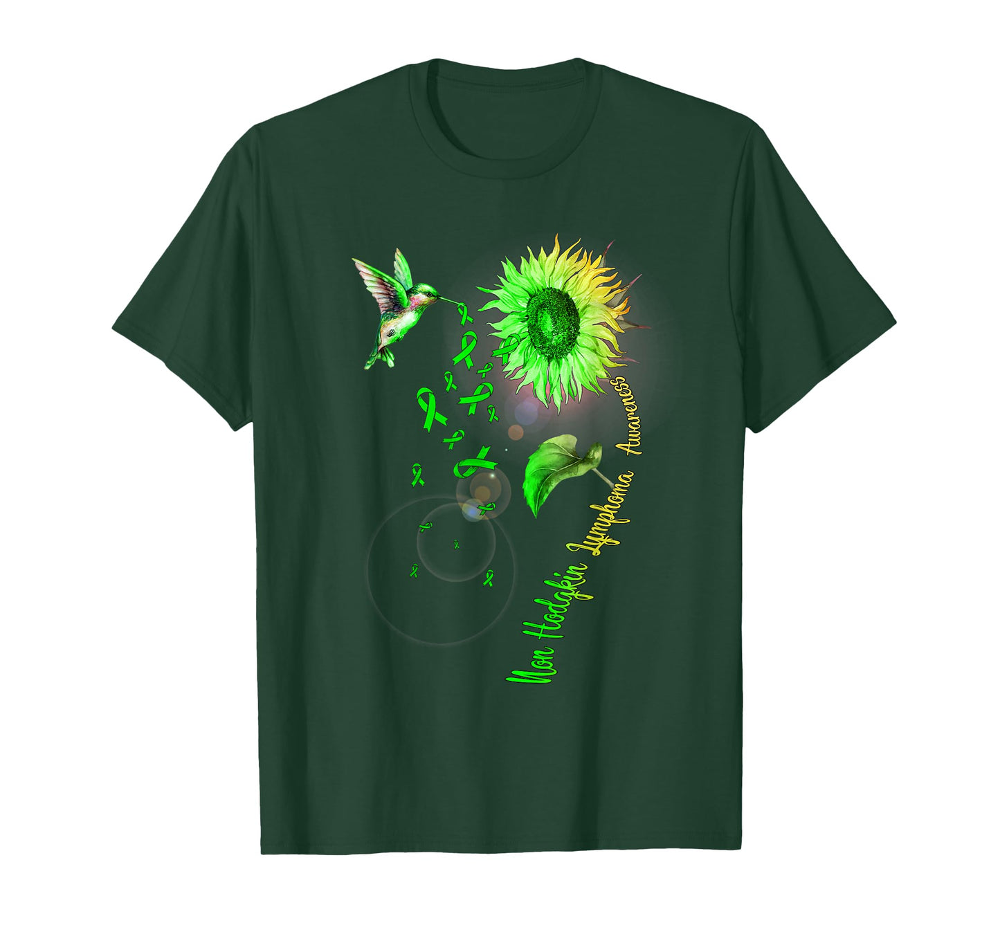Non-Hodgkin Lymphoma Sunflower Hummingbird T-Shirt