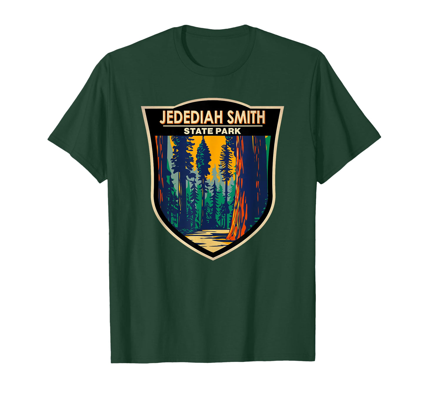 Jedediah Smith Redwoods State Park California Badge Vintage T-Shirt