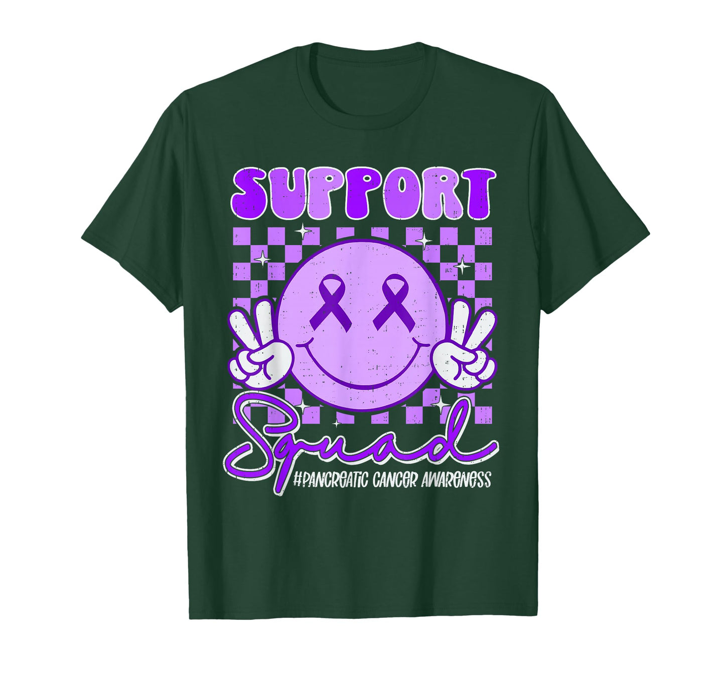 Support Pancreatic Cancer Awareness Ribbon Purple Girl Kids T-Shirt