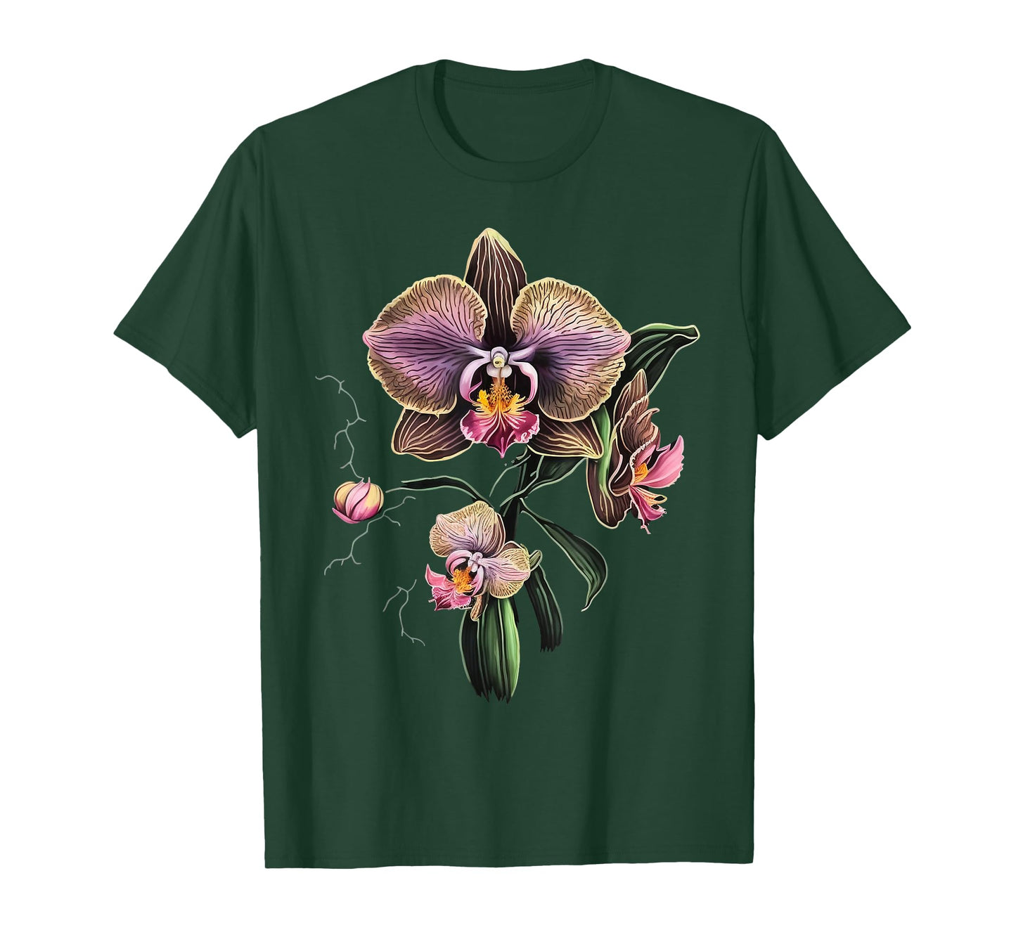Vintage Orchid Flower on Orchid T-Shirt