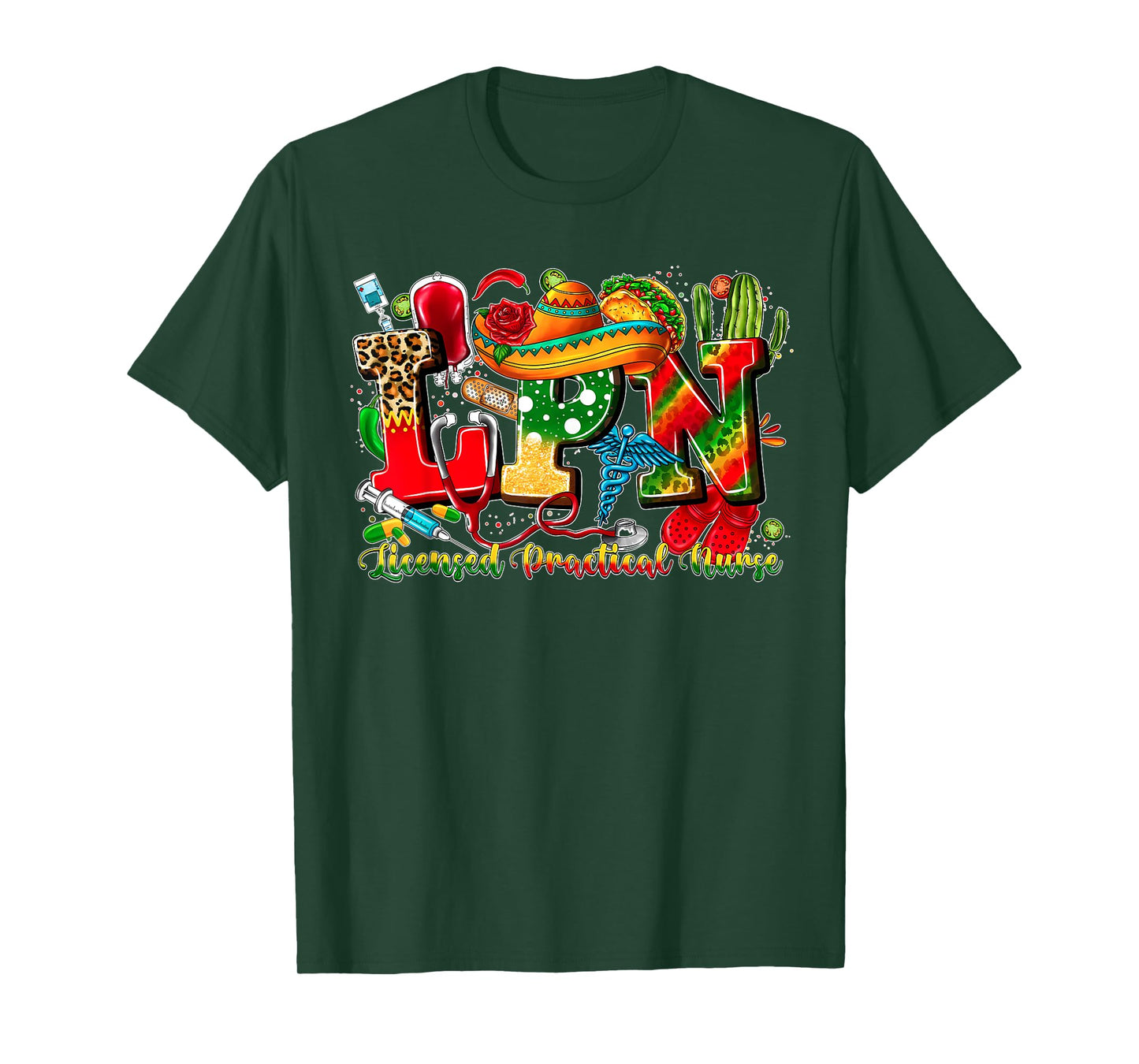 LPN Licensed Practical Nurse Cinco de Mayo Mexican Nursing T-Shirt