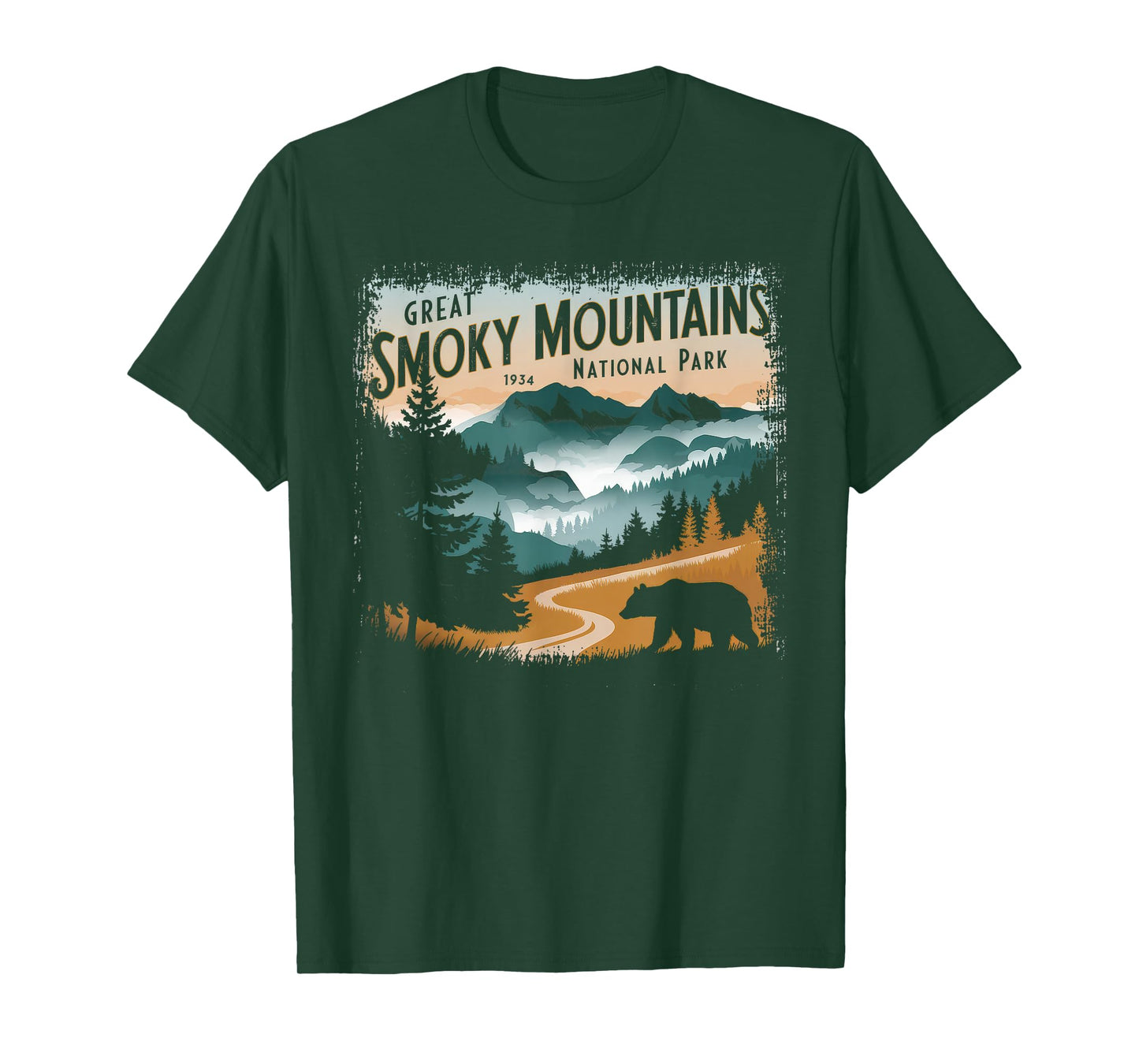 Great Smoky Mountains National Park Tshirt Men Women Bear T-Shirt