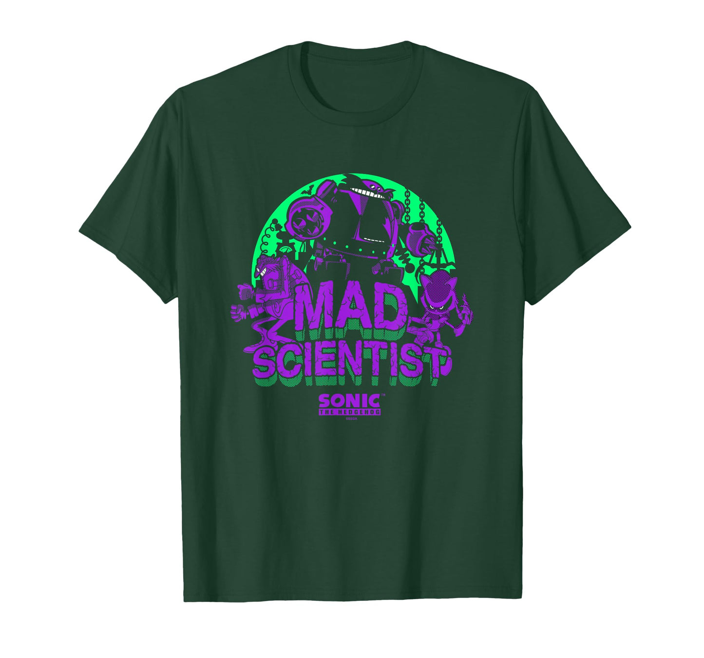 Sonic The Hedgehog Halloween Mad Scientist Eggman Retro Neon T-Shirt