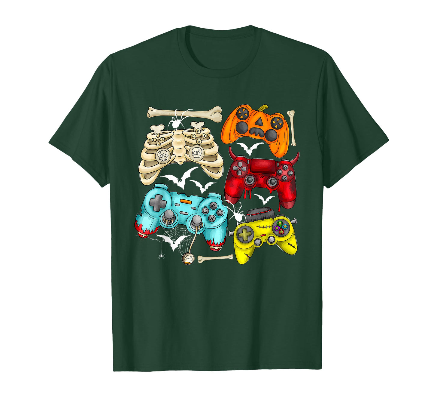 Halloween Skeleton Zombie Gaming Controllers Mummy Game Love T-Shirt