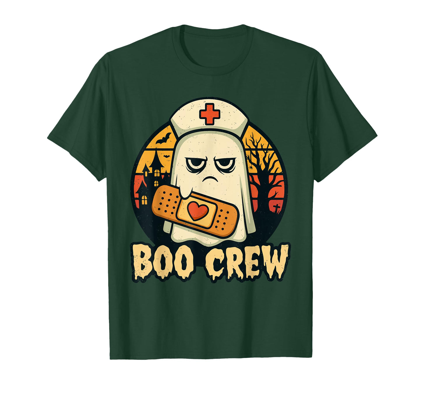 Boo Crew Halloween Nurse Ghost RN Nursing Student Spooky T-Shirt