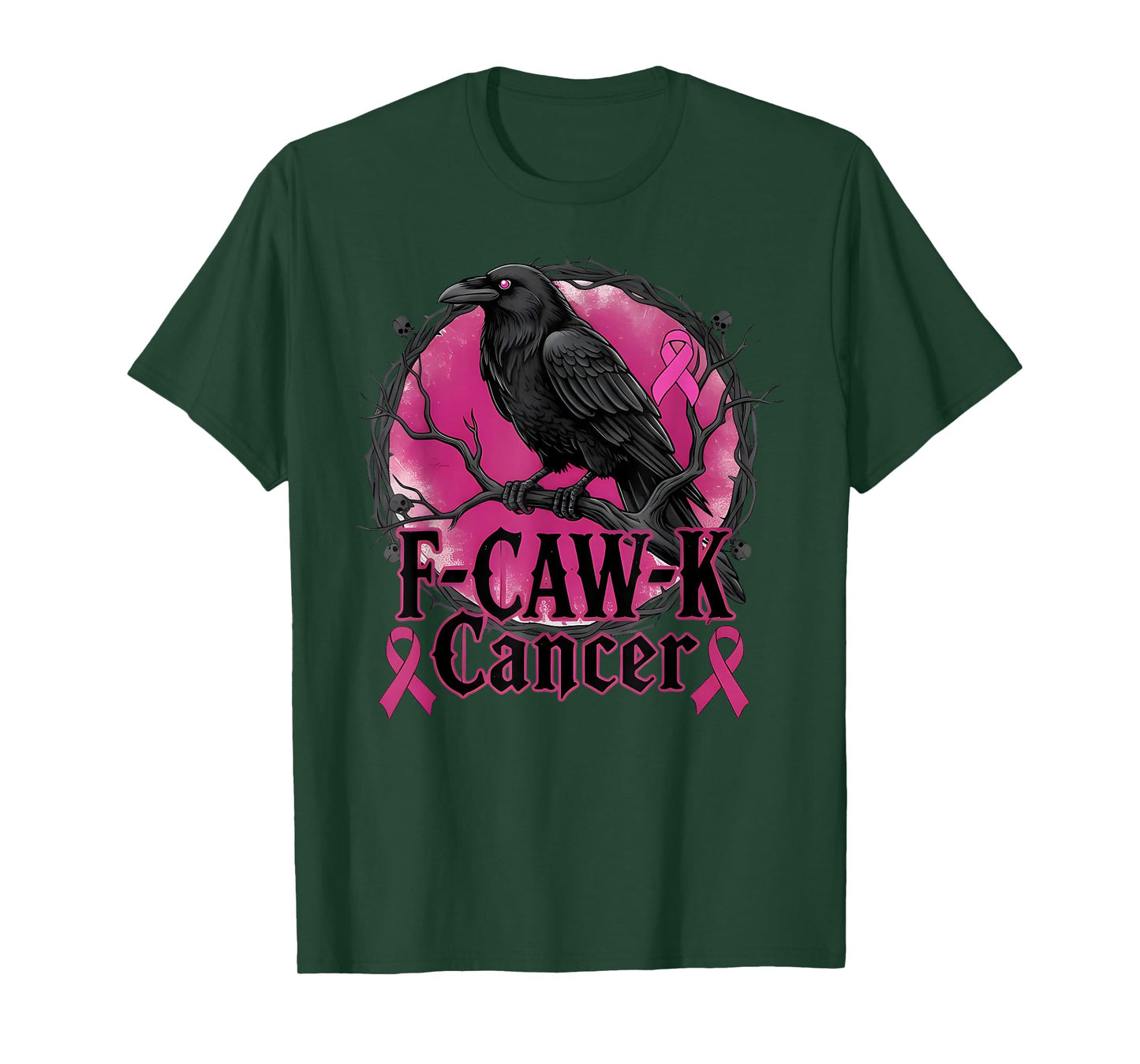 F-Caw-F in October We Wear Pink Pumpkin Breast Cancer T-Shirt