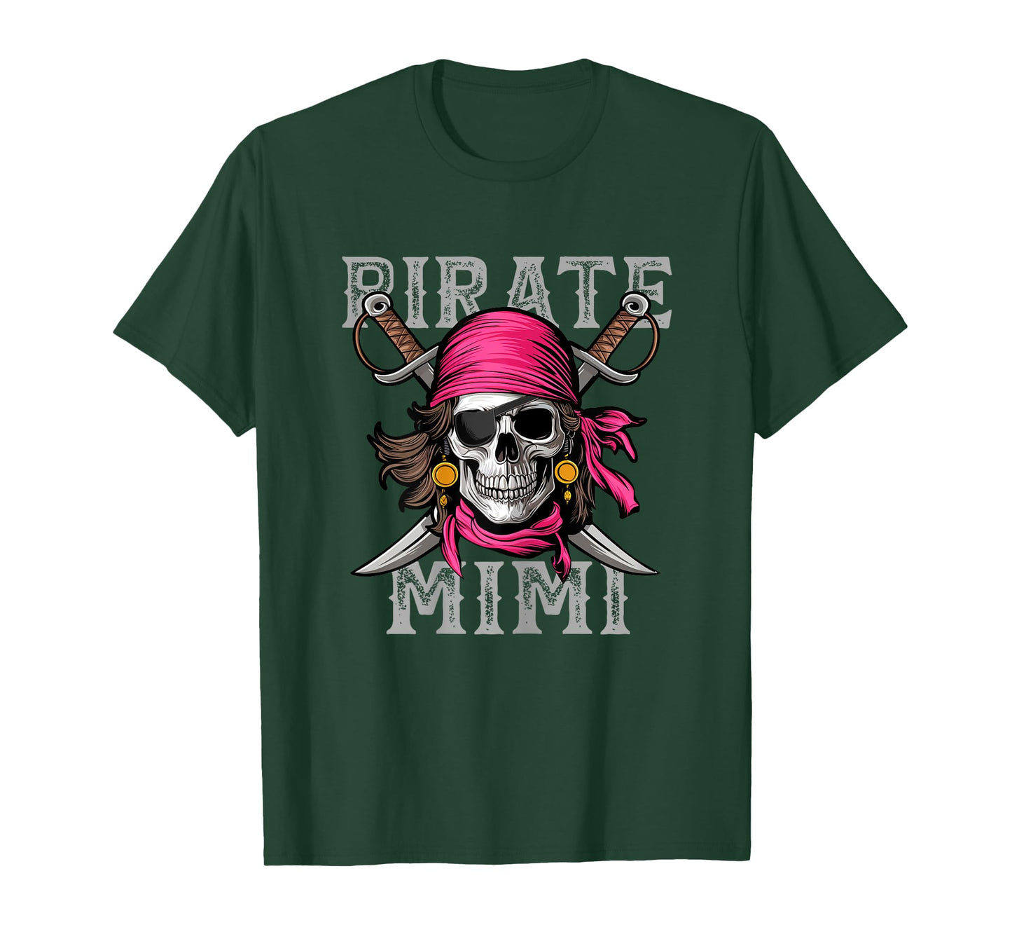 Funny Pirate Mimi Skull Halloween Costumes Family Matching T-Shirt