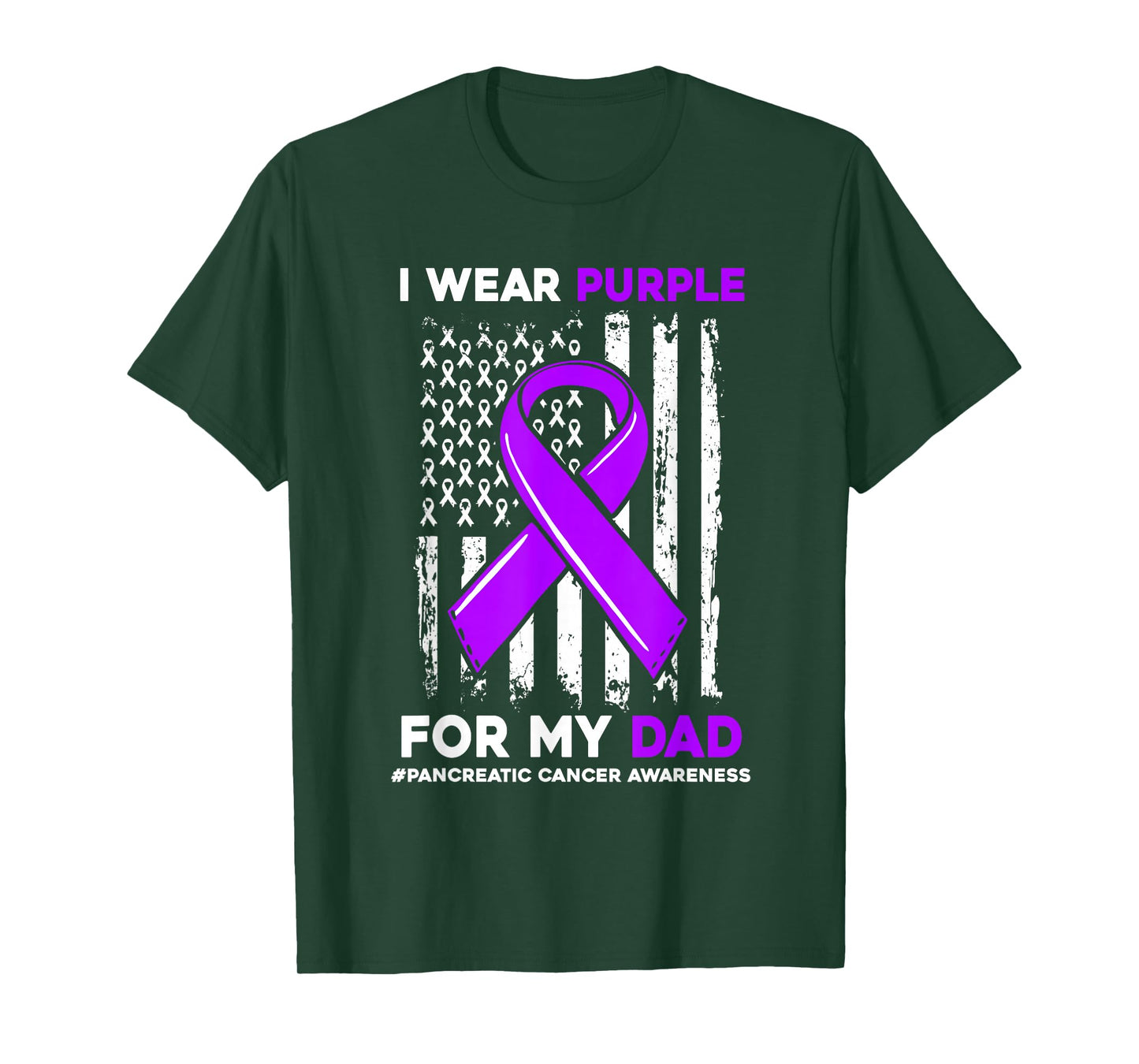I Wear Purple For My Dad Father Pancreatic Cancer Awareness T-Shirt