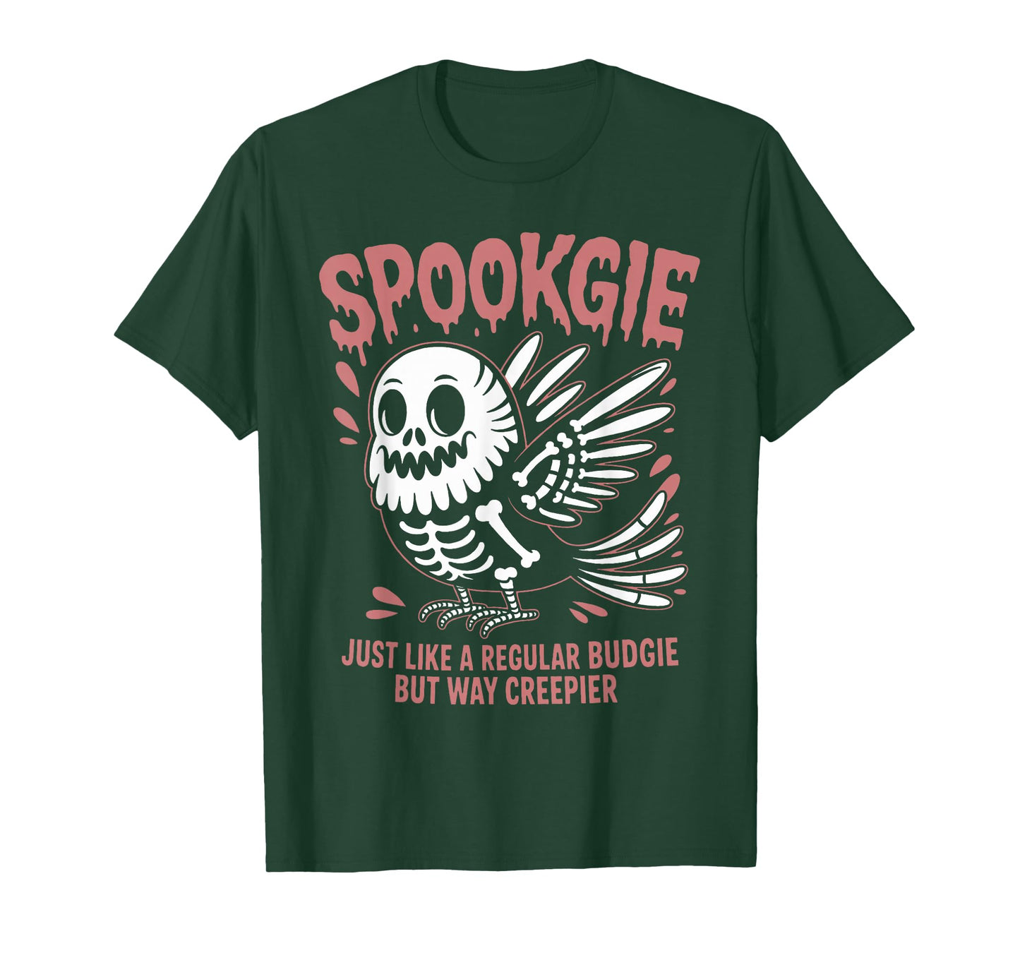 Spooky Budgie Skeleton Budgerigar Halloween T-Shirt