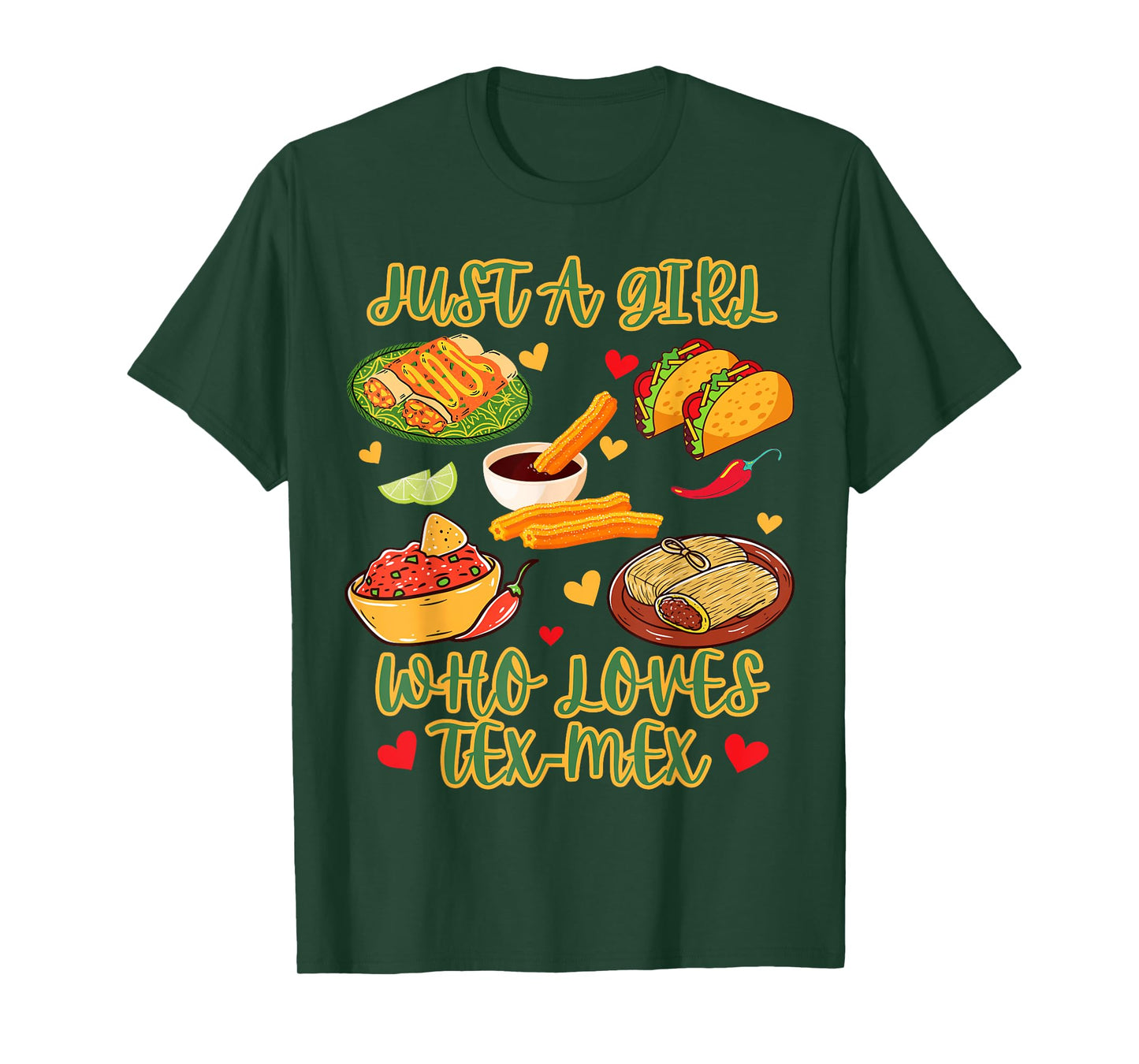 Just A Girl Who Loves Tex-Mex Womens Funny Mexican Humor T-Shirt