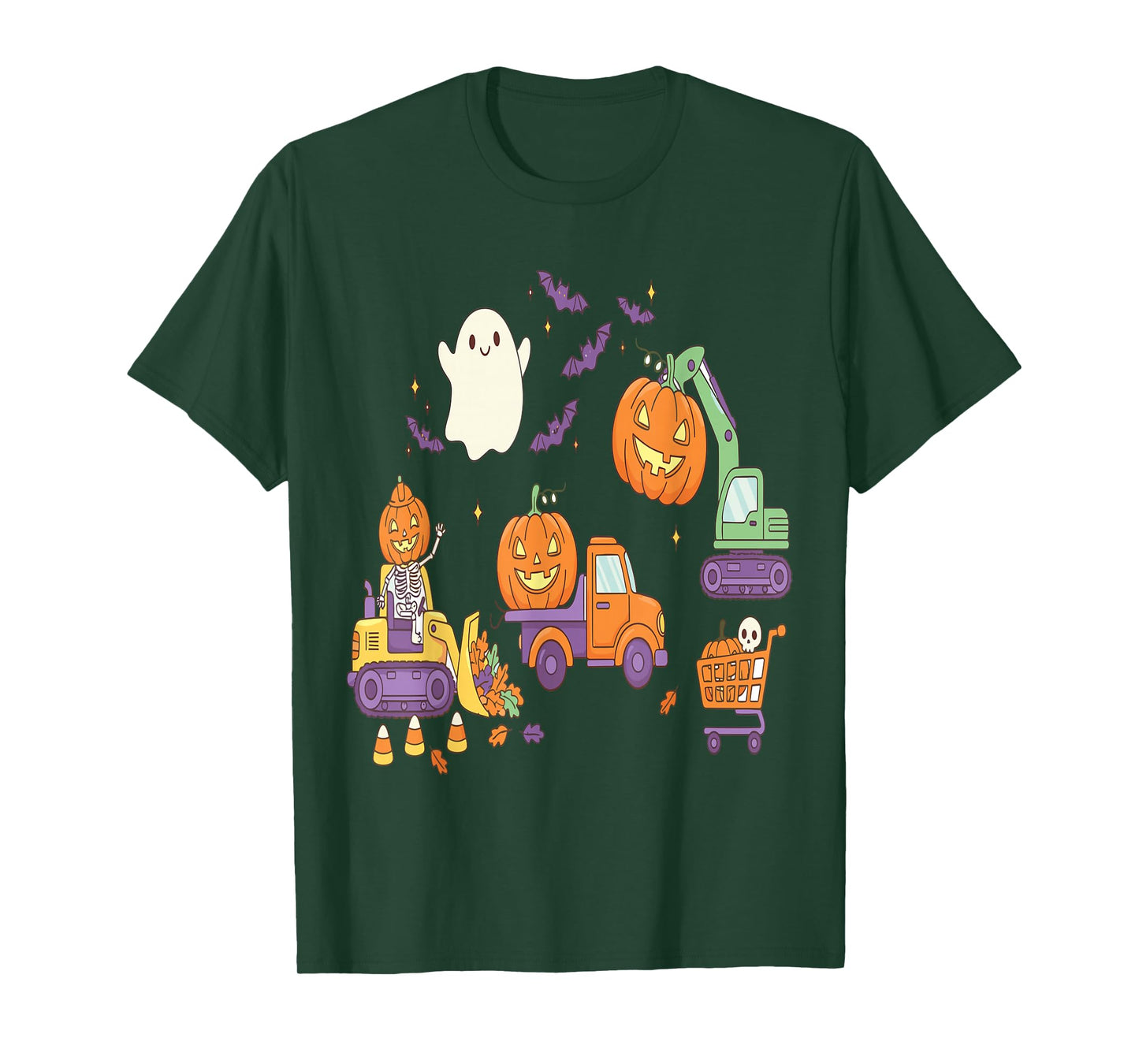 Scary Construction Trucks Halloween Costume for Toddlers Boy T-Shirt