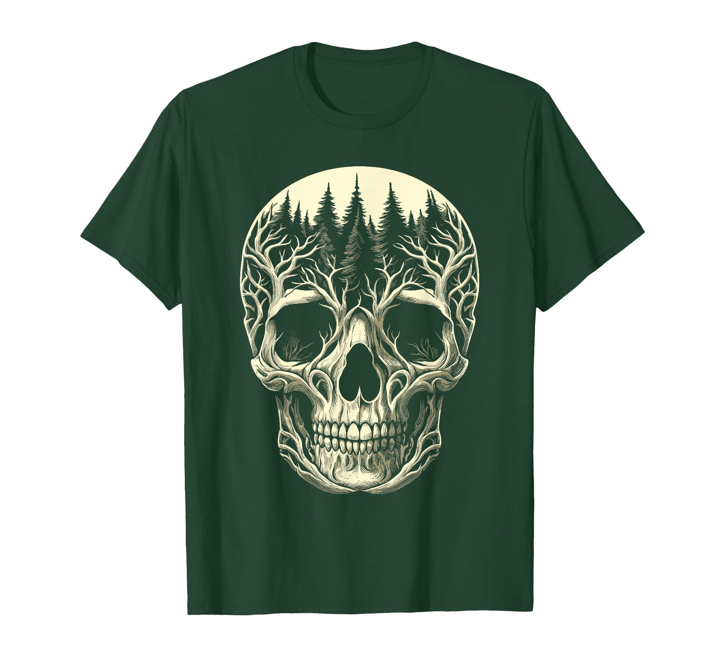 creepy Skull Forest skeleton Horror T-Shirt