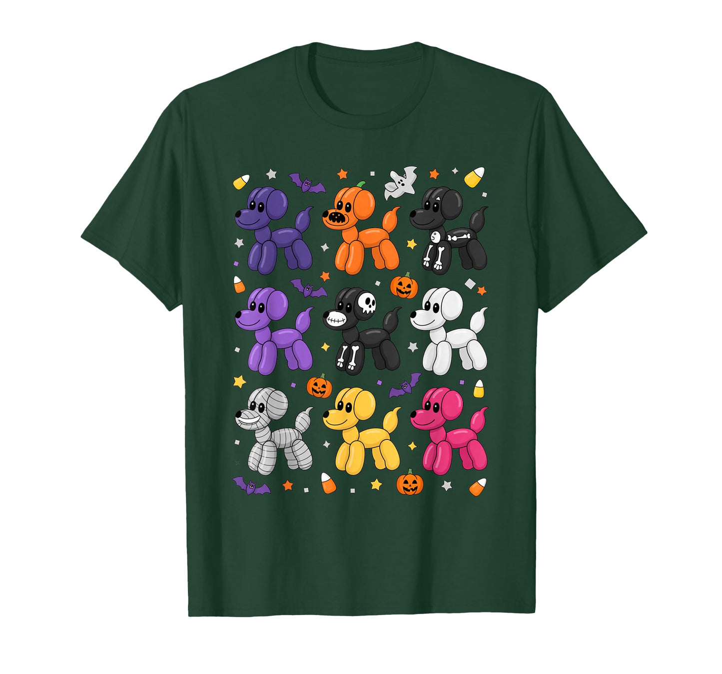 Balloon Dog Costume Pattern Cute Spooky Halloween Women Men T-Shirt