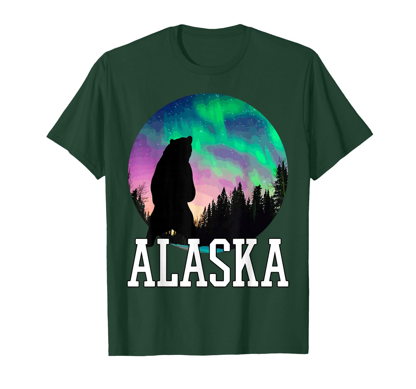 Alaska Nothern Lights Holiday View T-Shirt