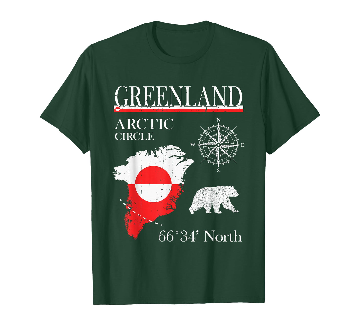 Greenland Arctic Circle - Polar Circle North Grönland Flag T-Shirt