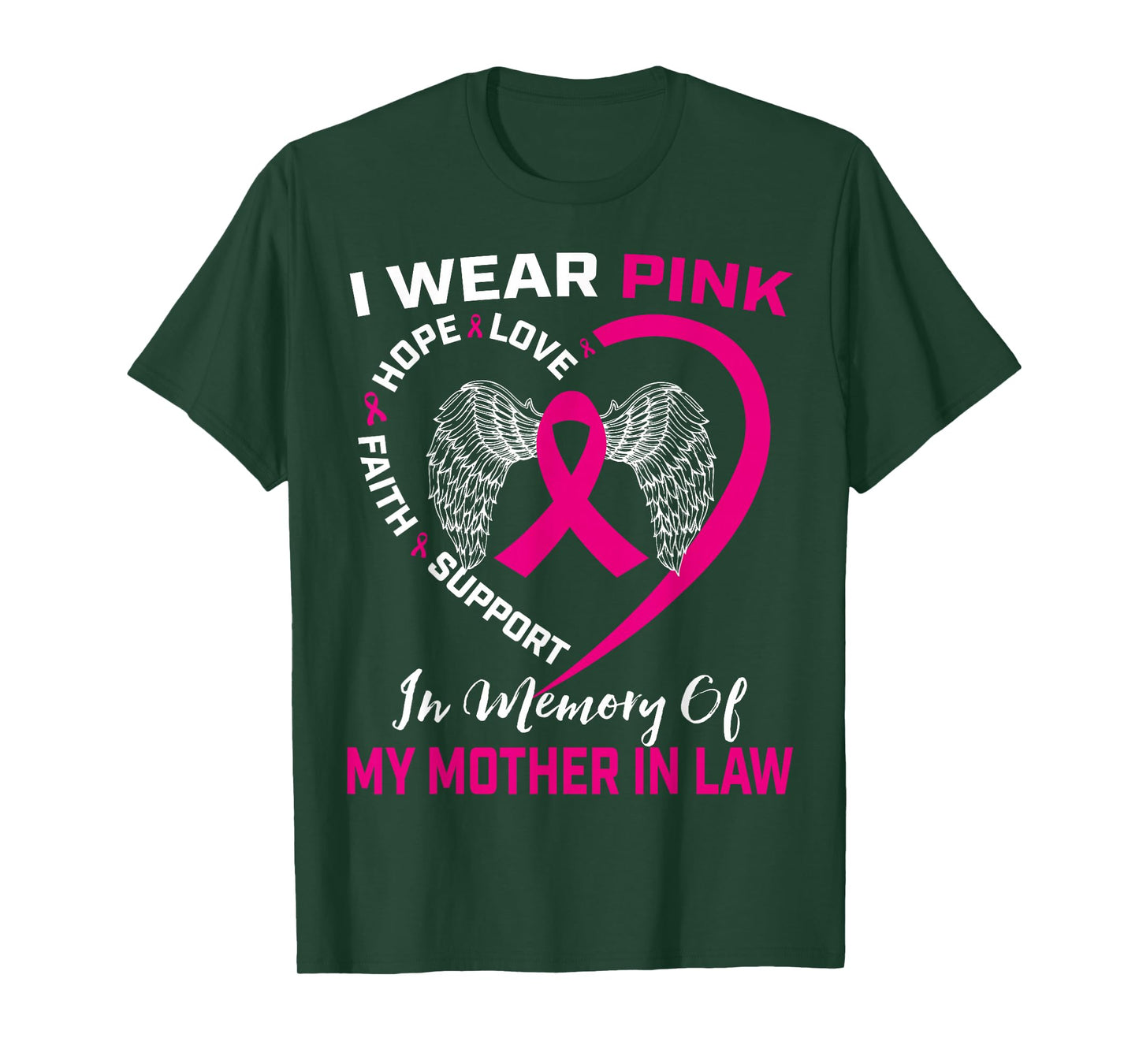 I Wear Pink In Memory Of My Mother In Law Breast Cancer T-Shirt