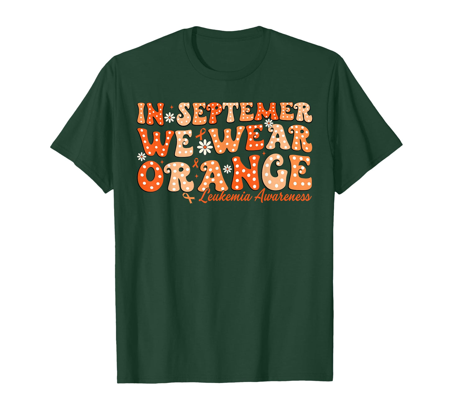in September We Wear Orange Leukemia Cancer Awareness Groovy T-Shirt