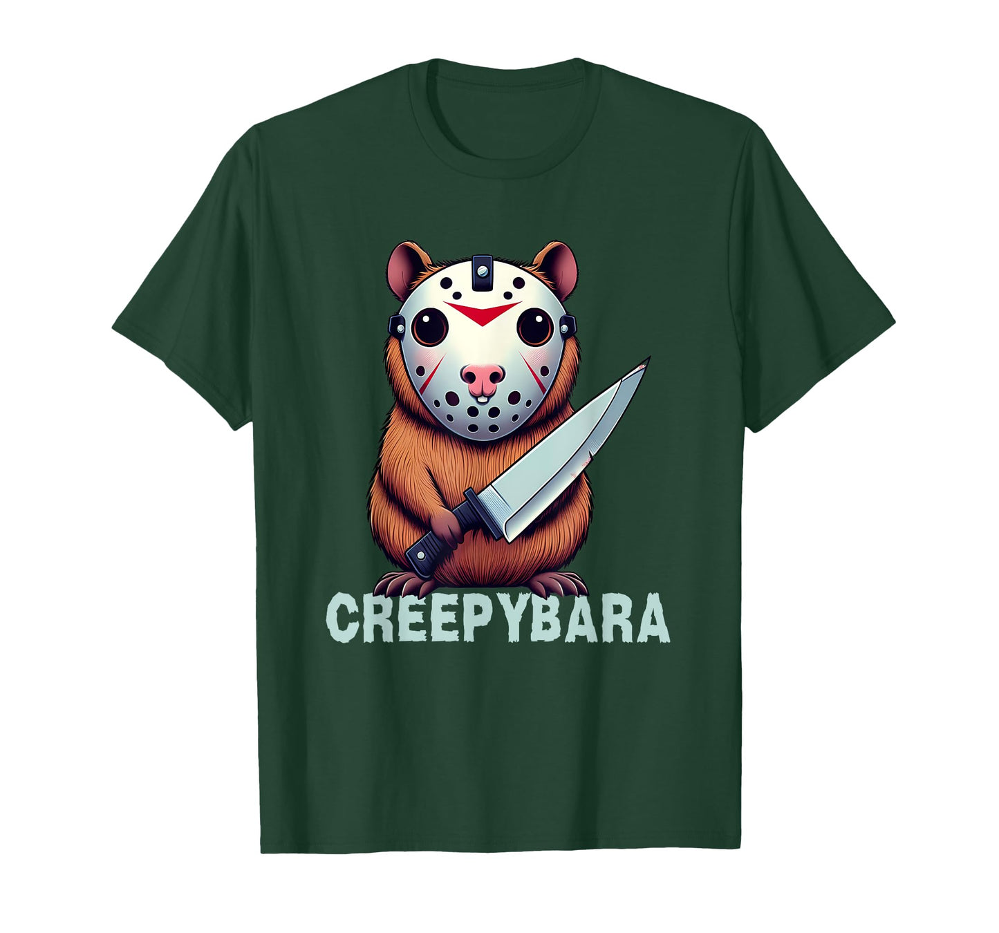 Creepybara Horror Capybara – Funny Halloween Scary Animal T-Shirt