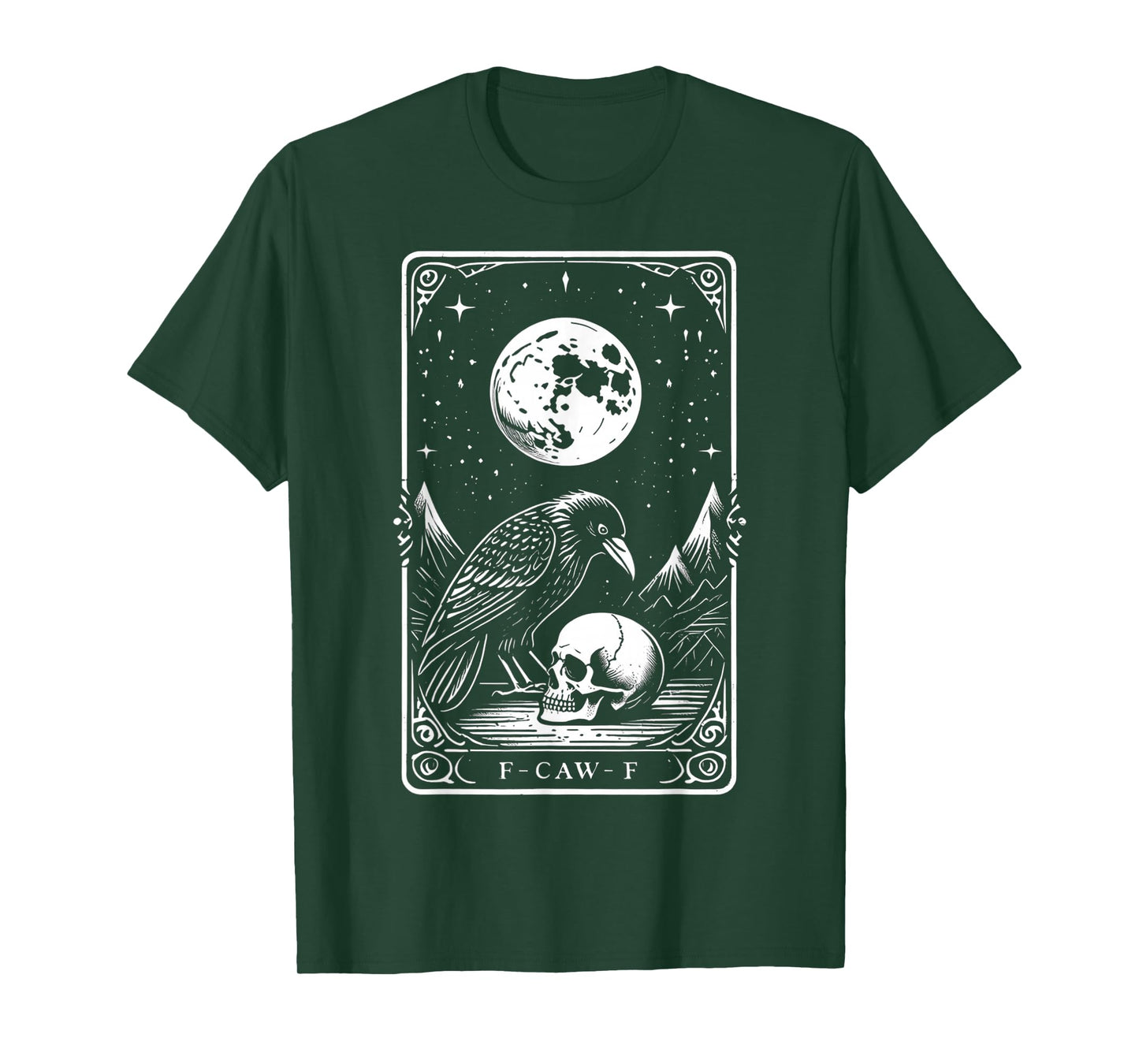 F-Caw-F Funny Black Crow Bird Moon Gothic Adult Humor T-Shirt