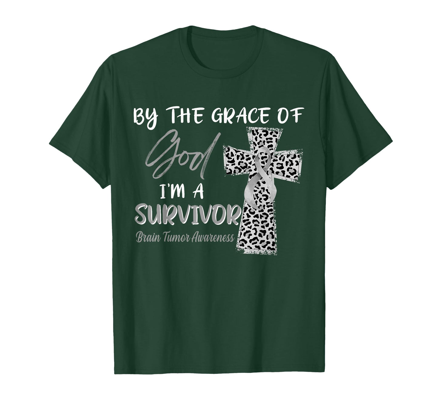 I'm A Survivor Brain Tumor Awareness Grey Ribbon T-Shirt