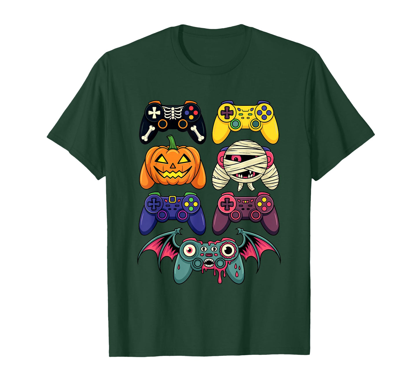 Halloween Gaming Controller Skeleton Pumpkin Mummy Zombie T-Shirt