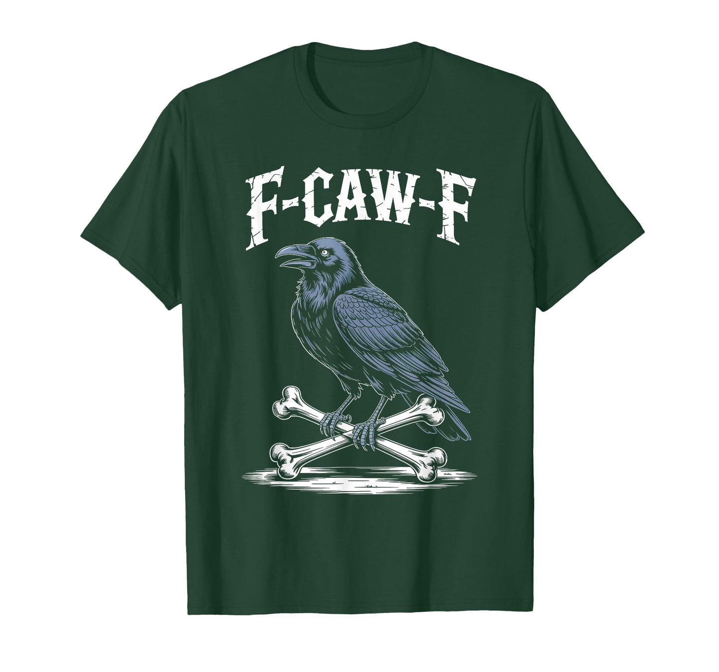 Funny F-Caw-F Crow Gothic Moon Humor Halloween T-Shirt