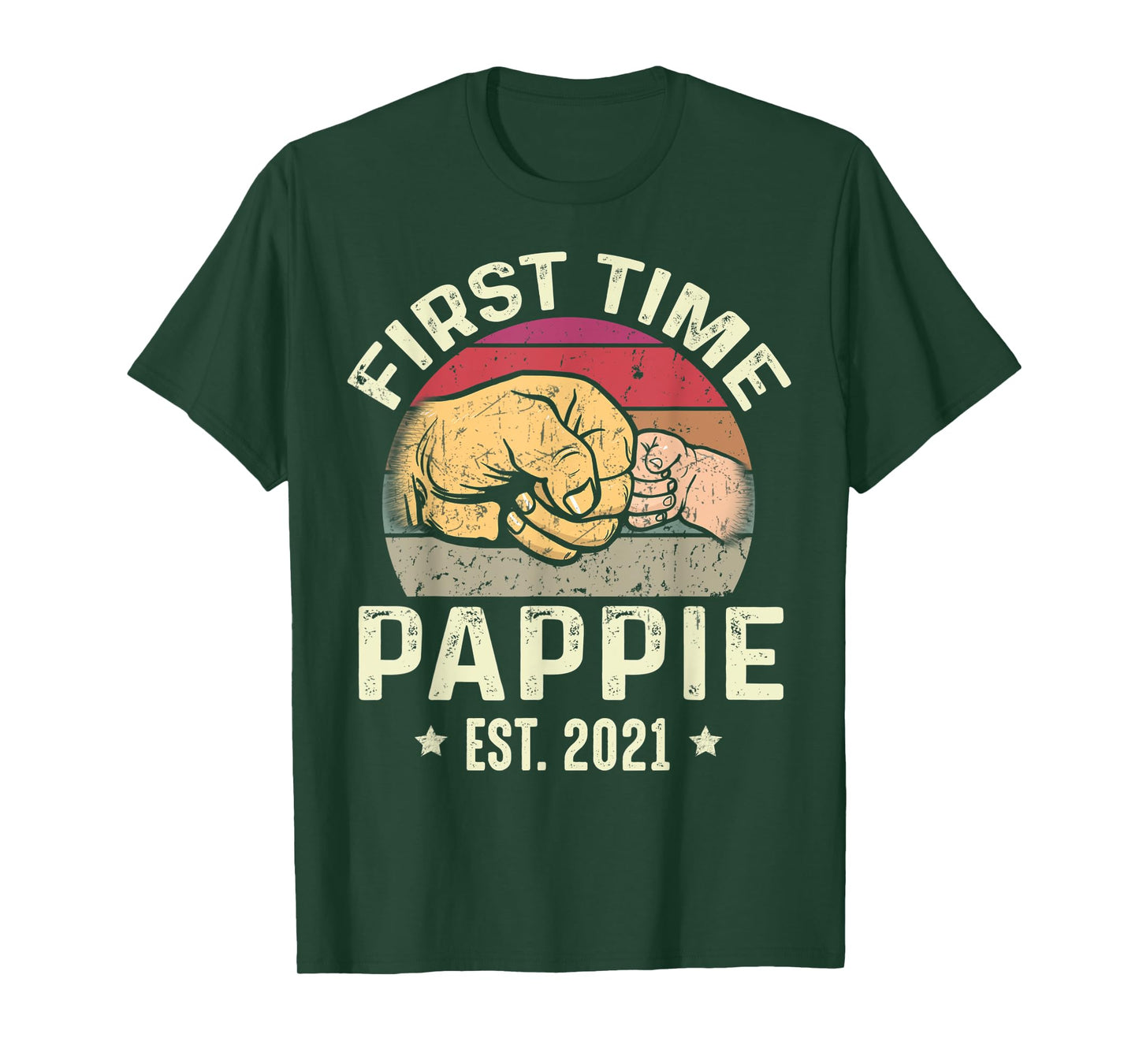 First Time Pappie Est 2021 for New Pappie Funny Fathers Day T-Shirt