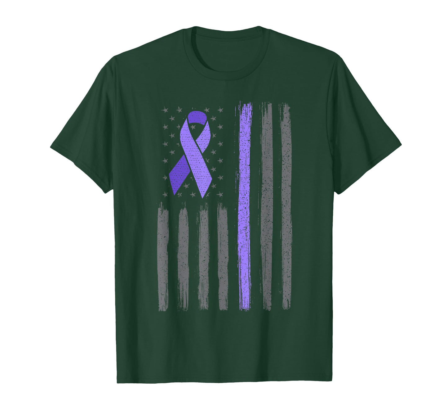 American flag ribbon stomach cancer awareness T-Shirt