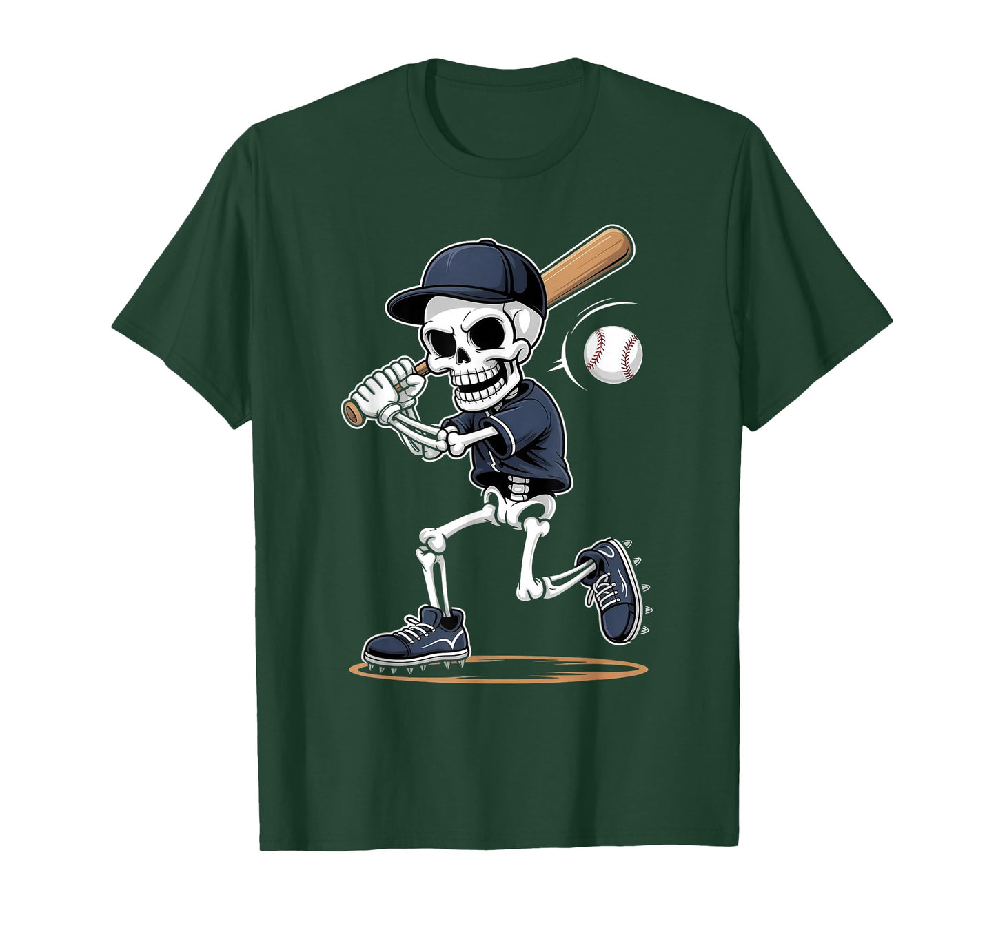 Skeleton Baseball Halloween Costume Boys Men Funny Sport T-Shirt