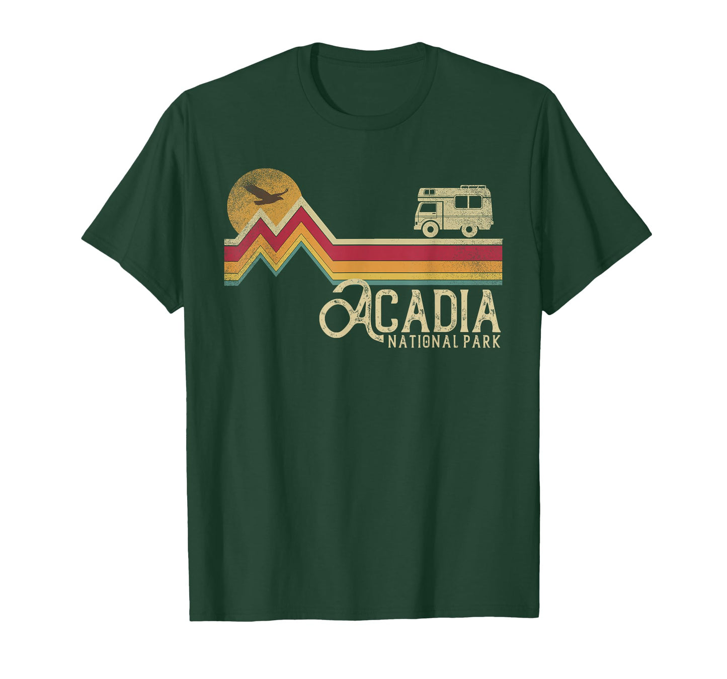 Acadia National Park Retro Style Mountain Maine Vintage Gift T-Shirt