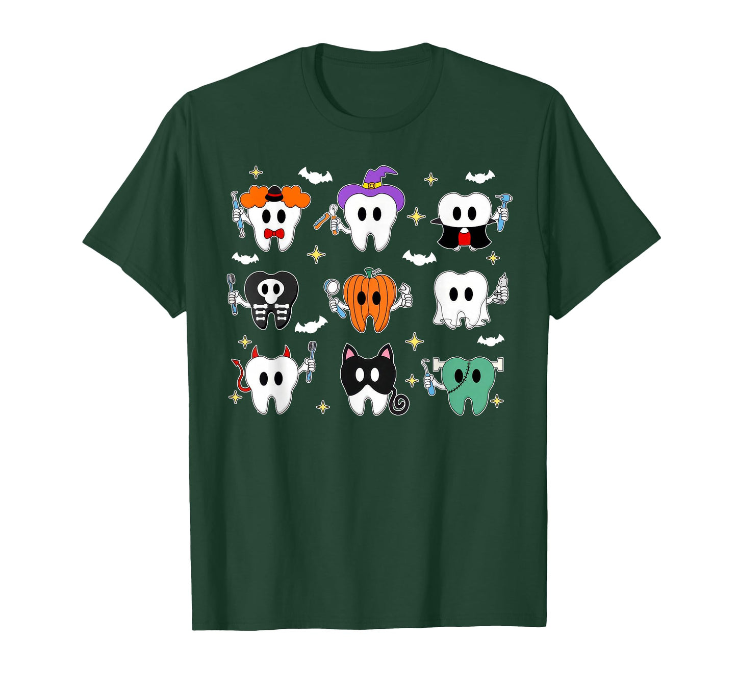 Halloween Dentist Witch Teeth Dental Crew Costume Men Women T-Shirt