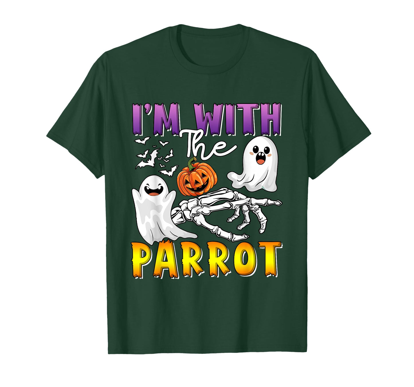 I'm with Parrot Halloween Boo Ghost Funny Joke Single T-Shirt