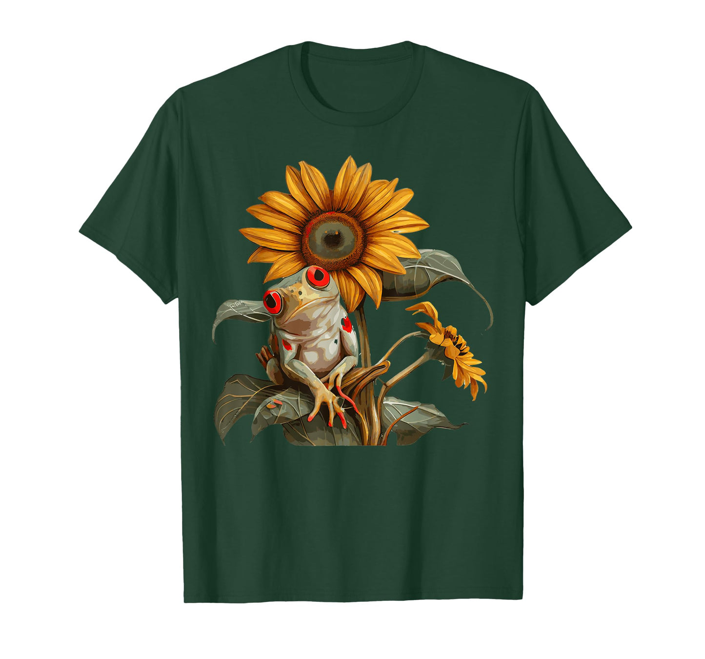 Cute Sunflower Red Eyed Tree Frog Lover Amphibian T-Shirt