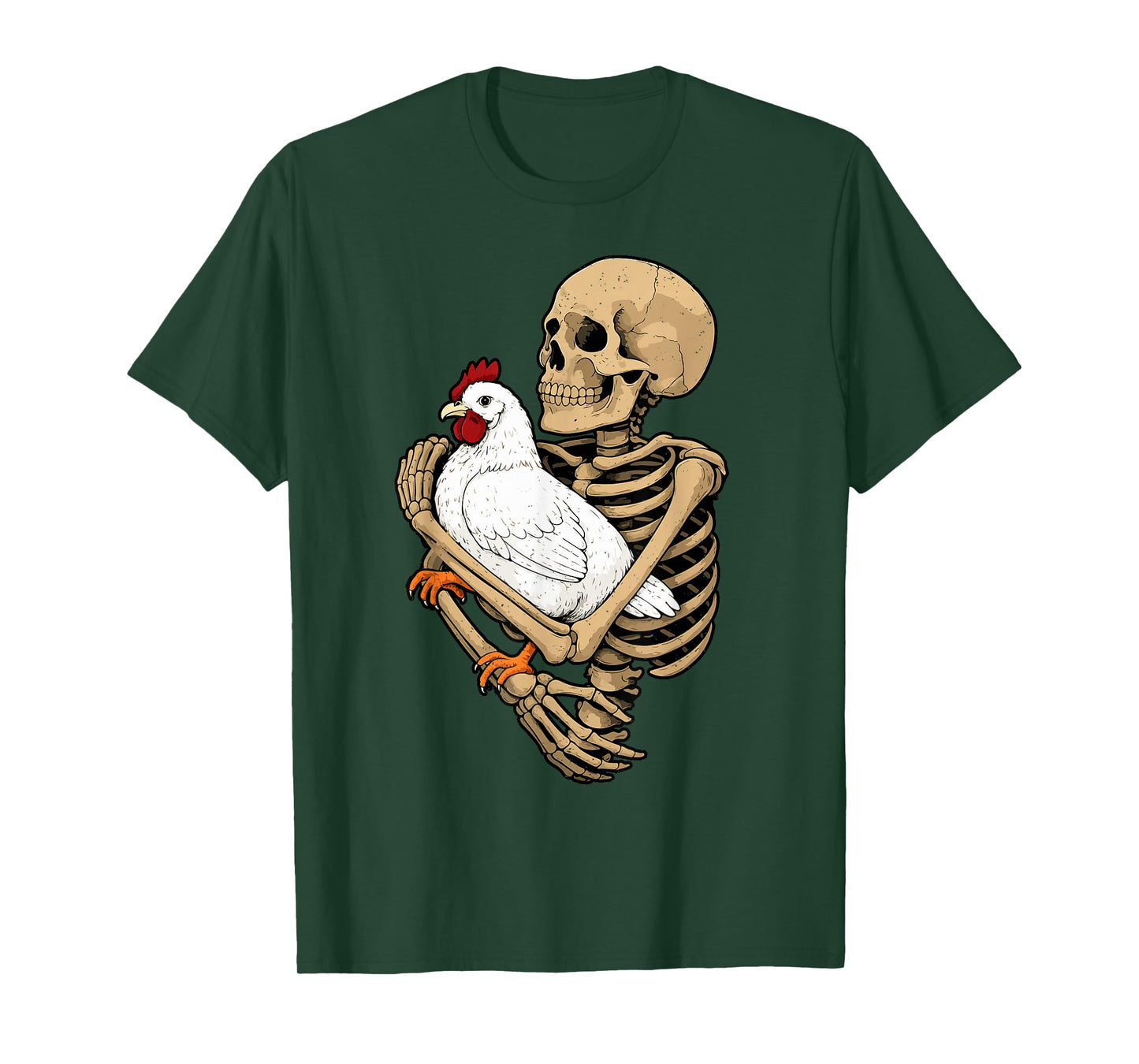 Skeleton Chicken Halloween Farm Animal Spooky Season Farmer T-Shirt