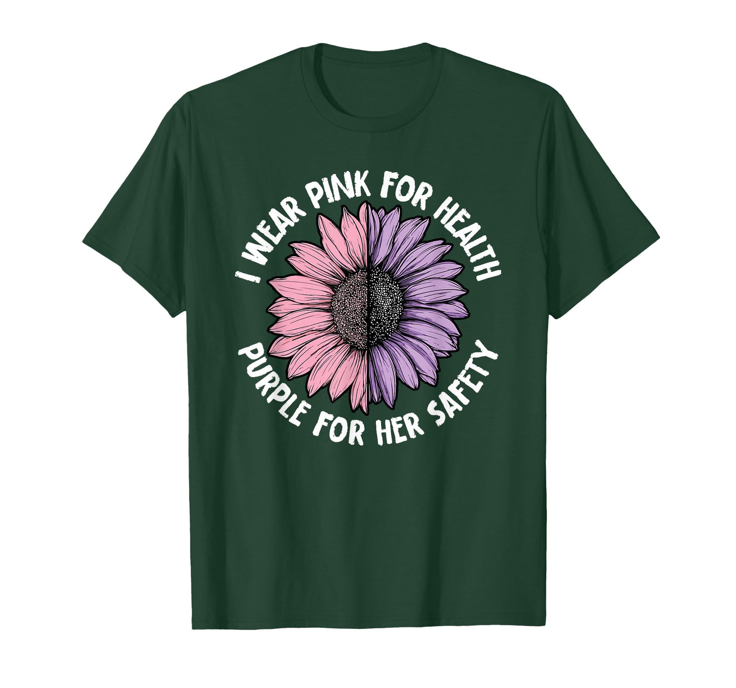 I Wear Pink and Purple Awareness Flower T-Shirt
