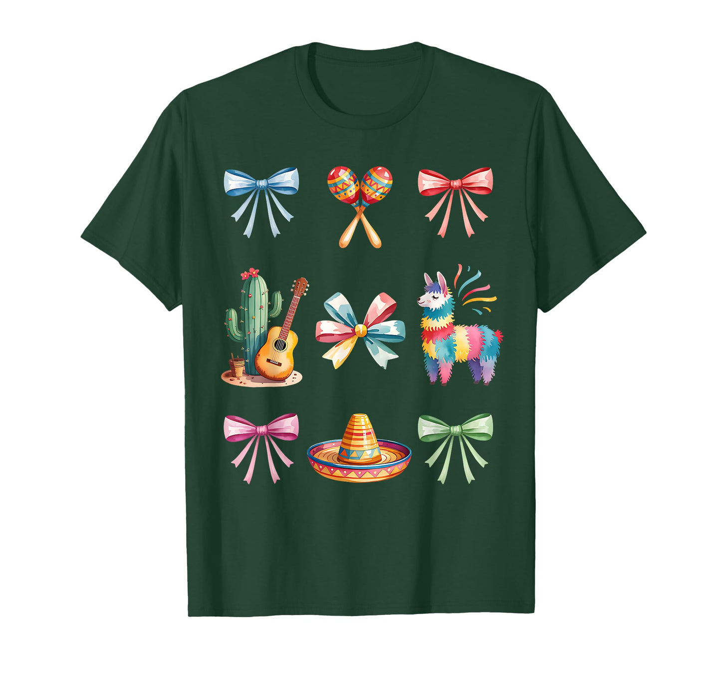 Coquette Bow Cinco de Mayo Sombrero Piñata & Taco Fun T-Shirt
