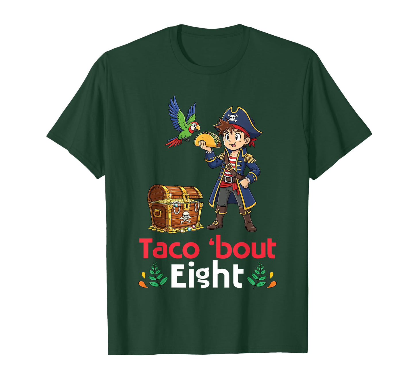 Cute Boy with Tacos Happy Birthday Taco Bout 8 Years Old T-Shirt
