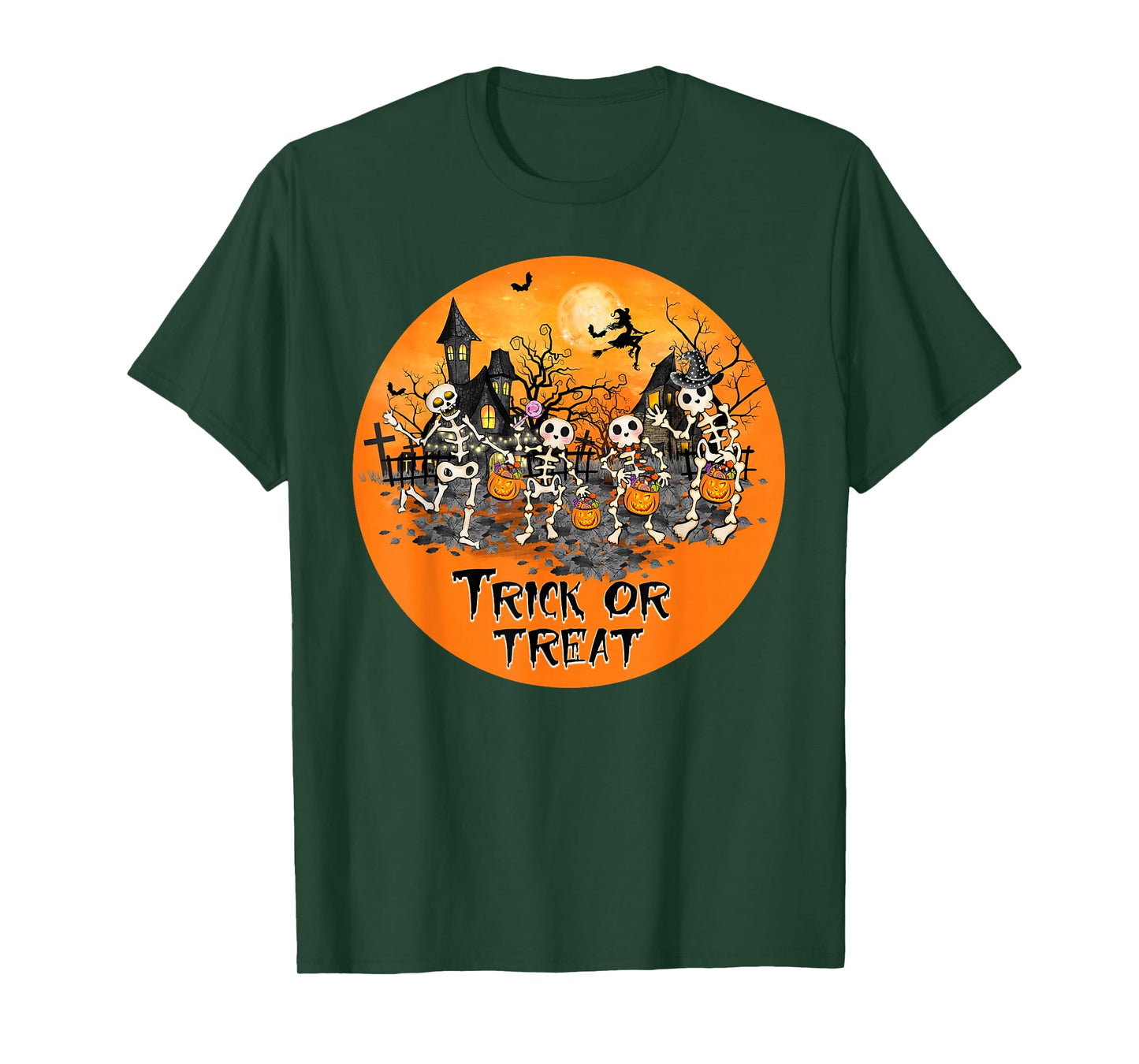 Trick or Treat Dancing Skeletons Funny Halloween T-Shirt