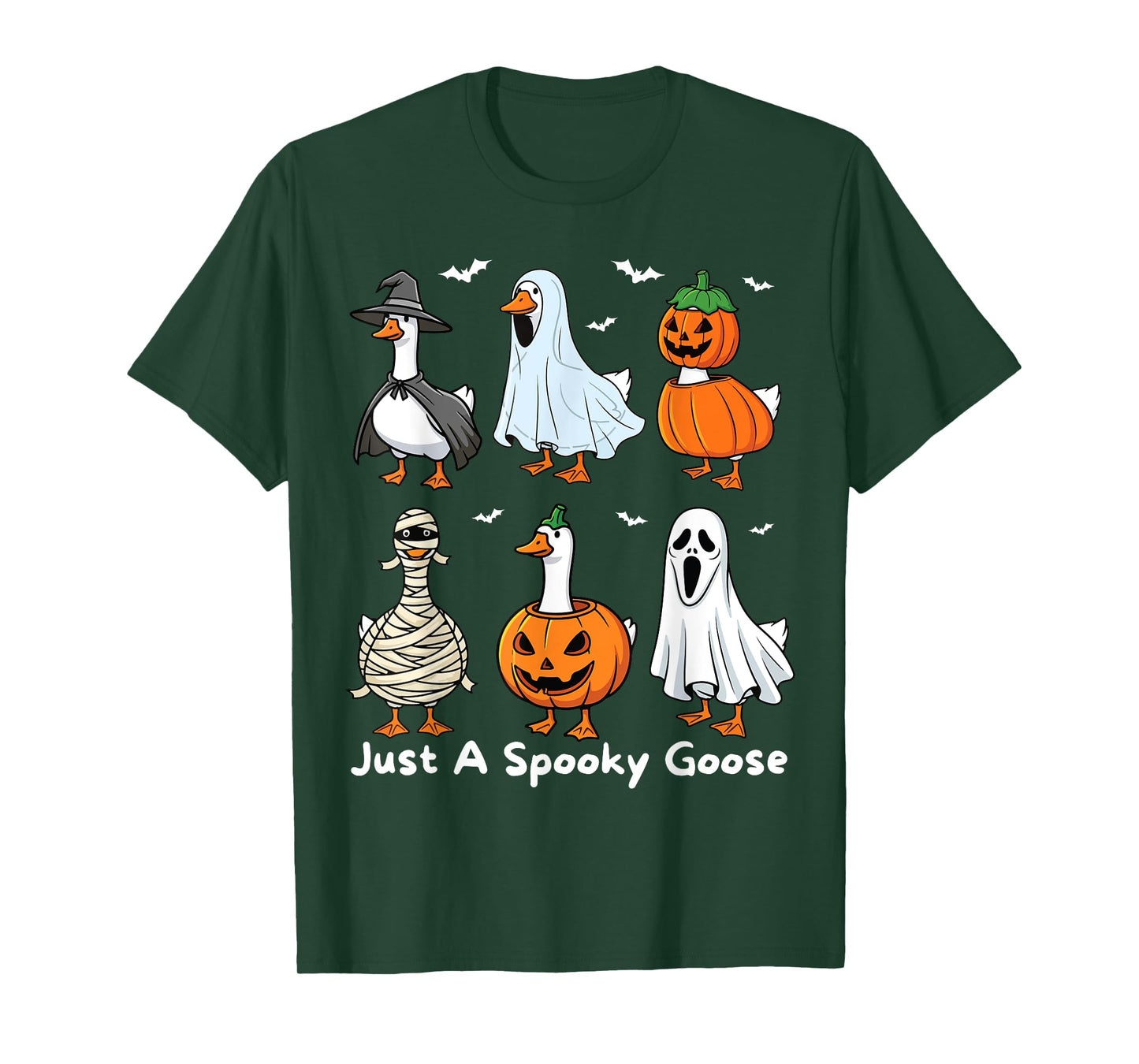 Just A Spooky Goose Funny Halloween Serious Goose T-Shirt