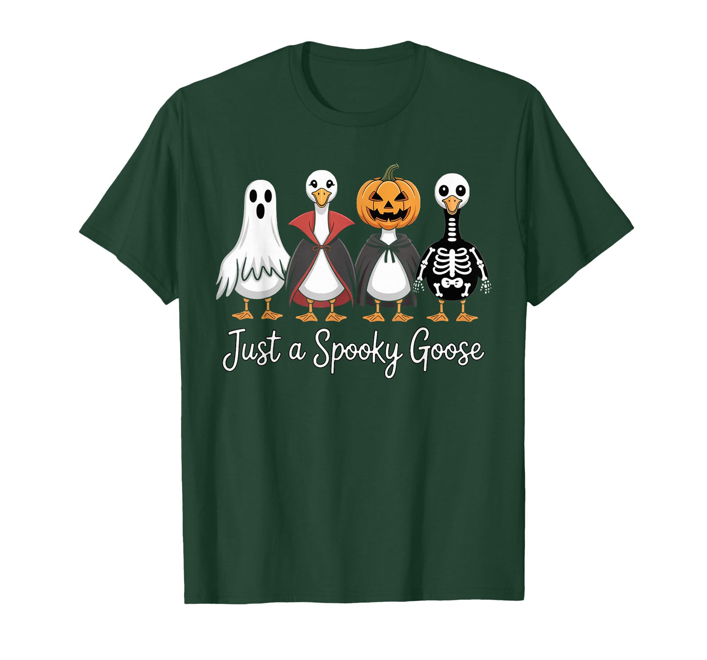 Funny Spooky Goose Witch Ghost Halloween Costume Boys Girls T-Shirt
