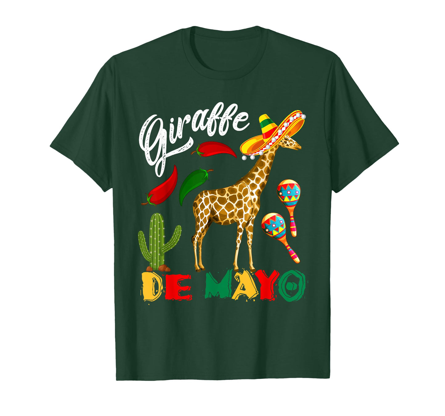Giraffe De Mayo Mexican Giraffe Sombrero Cinco De Mayo T-Shirt
