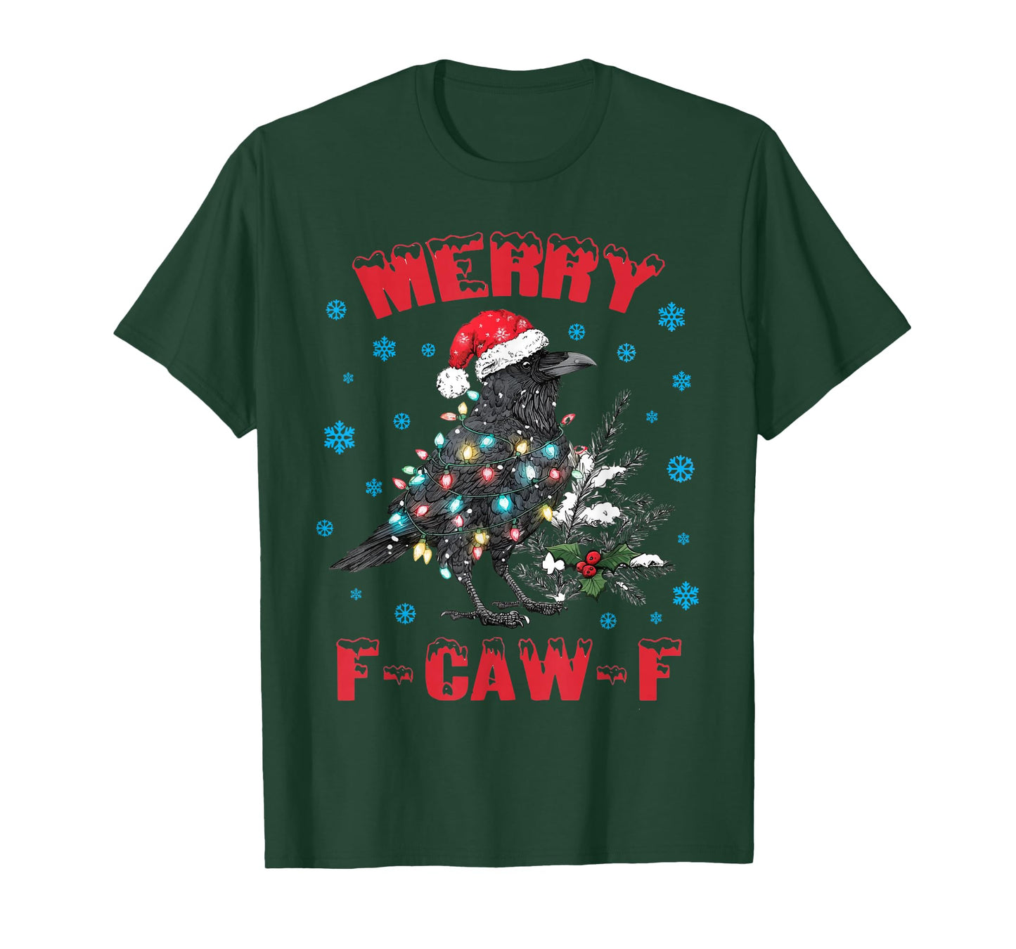 Black Crow F-Caw-F Funny Black Bird Christmas Adult Humor T-Shirt