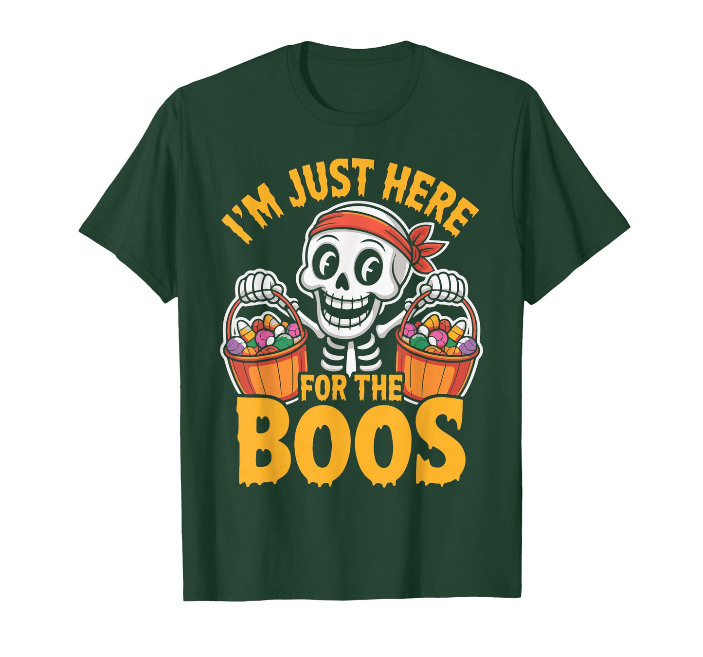 I’m Just Here for The Boos Spooky Halloween Skeleton Women T-Shirt