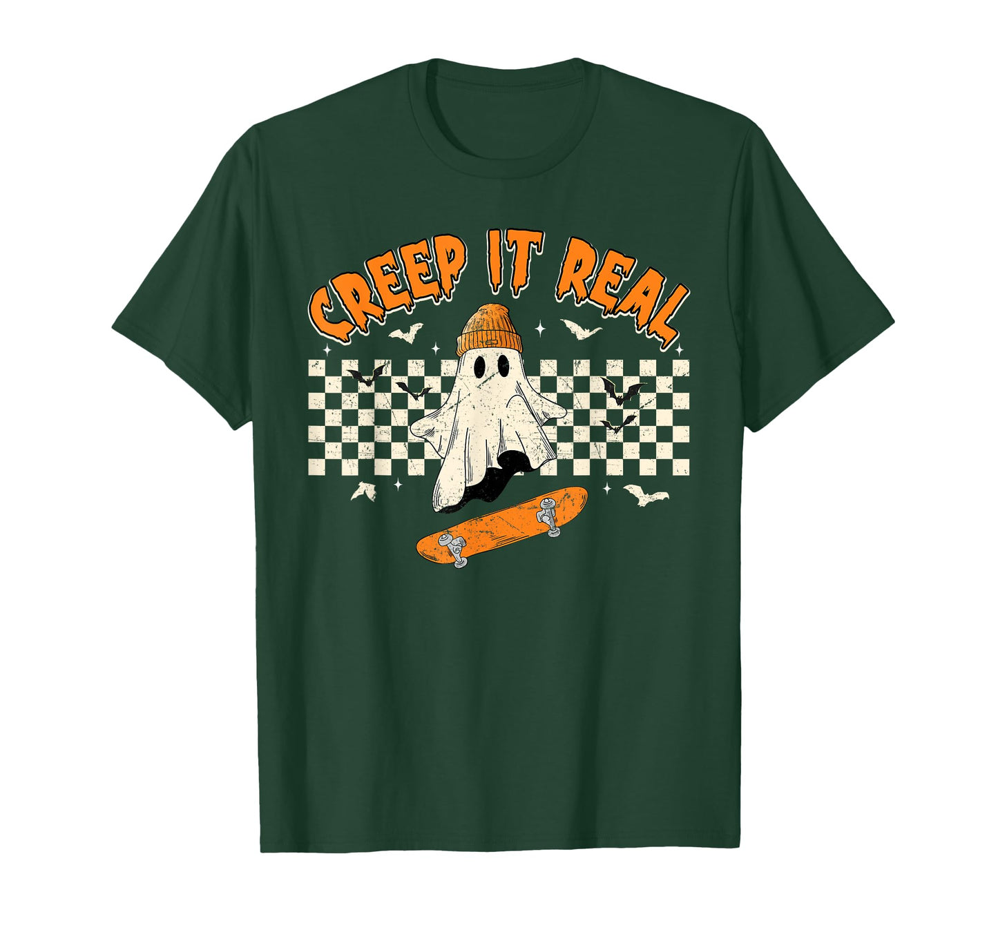 Vintage Retro Halloween Creep It Real Ghost Boy Fall Season T-Shirt