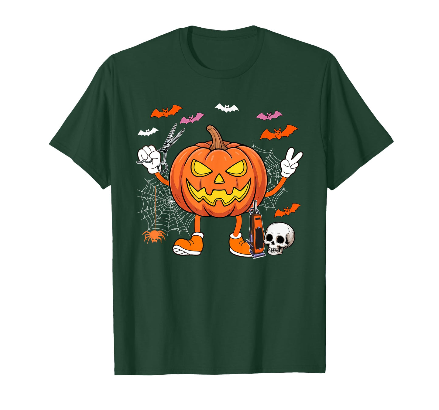 Barber Job Horror Carved Pumpkin Halloween Costume Team T-Shirt