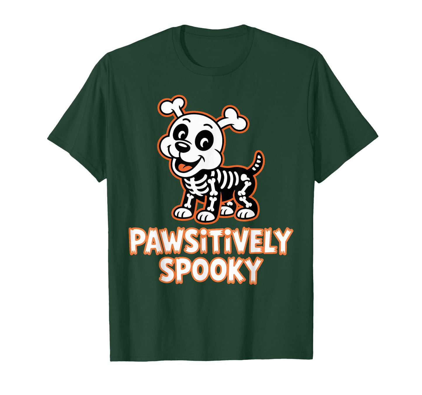 Pawsitively Spooky Dog Skeleton Halloween Costume T-Shirt