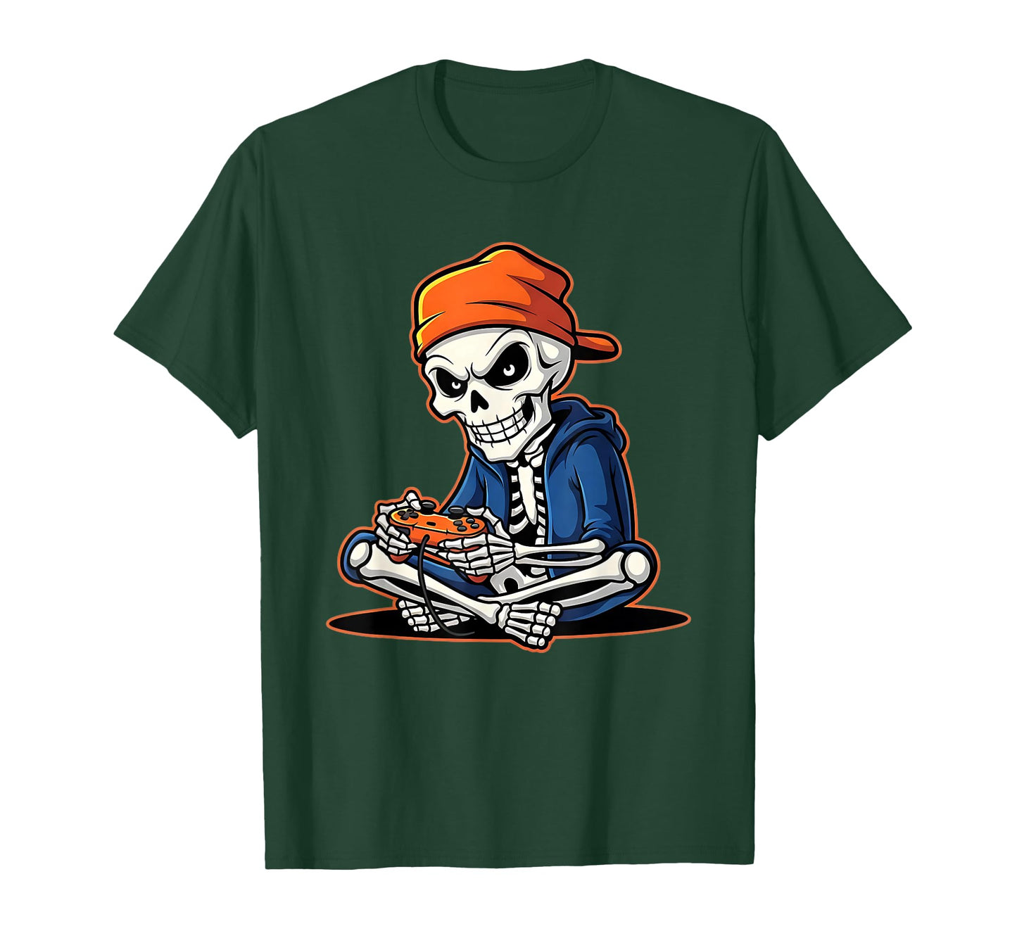 Halloween Skeleton Gamer Video Gaming Funny Skeleton T-Shirt