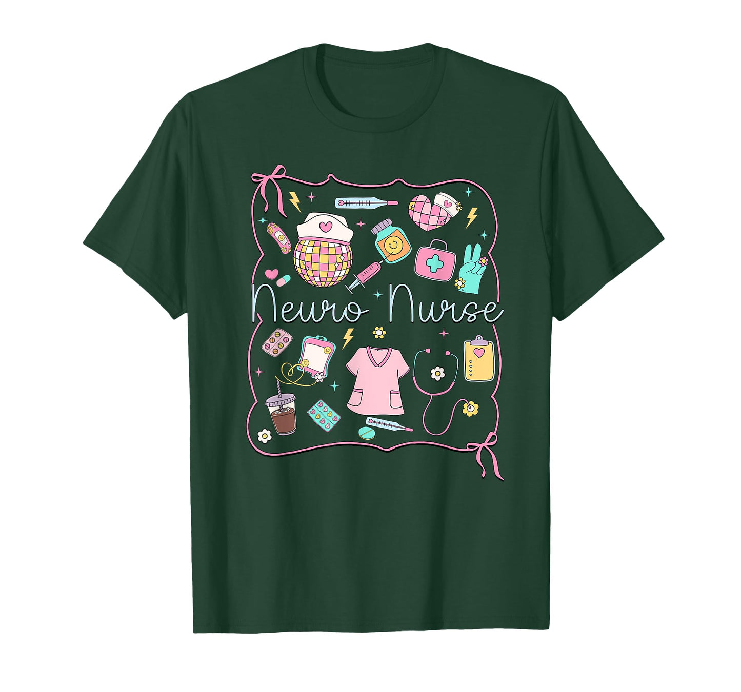 Neuro Nurse Coquette Bow Neuro Intensive Care Unit T-Shirt