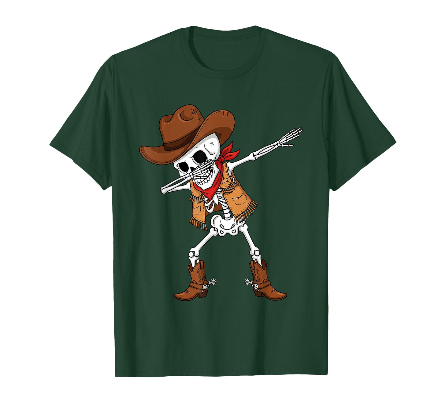 Halloween Cowboy Skeleton Dabbing Costume Trick or Treat T-Shirt
