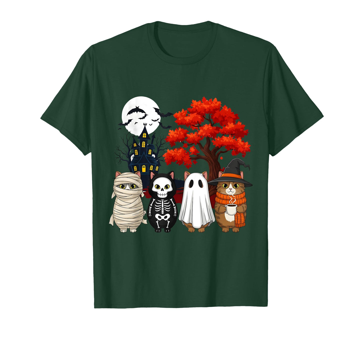 Retro Black Cat Pumpkin Halloween Costume Fall Autumn Season T-Shirt